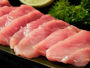 Chicken breast slices